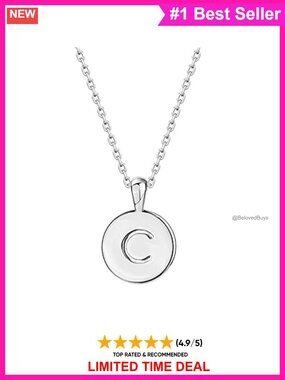 Initial Pendant Necklace 14K Gold Plated Letter Alphabet Charm